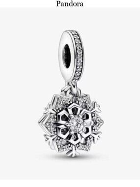 Pandora Sparkling Snowflake Double Dangle Charm
